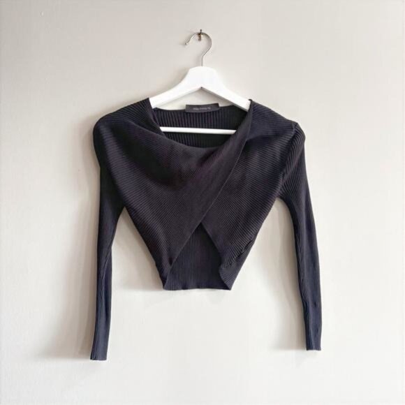 Live the Process Workout Within Crop Top Black Luxury Athleisure Designer, Sz XS - Picture 1 of 7